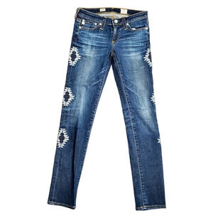 AG Adriano Goldschmied The Stilt Cigarette Leg Embroidered Jeans